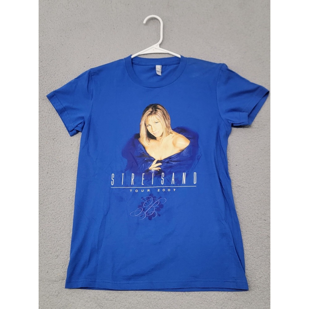 Barbra Streisand Shirt Womens Large Blue Tour 2007 Concert‎ Tee American Apparel